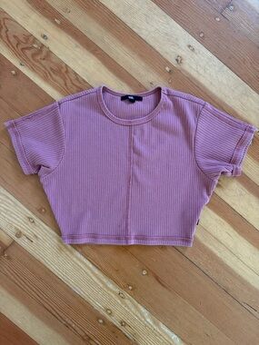 Vans Short Sleeve Stretch Knit Ribbed Crop Top Small
